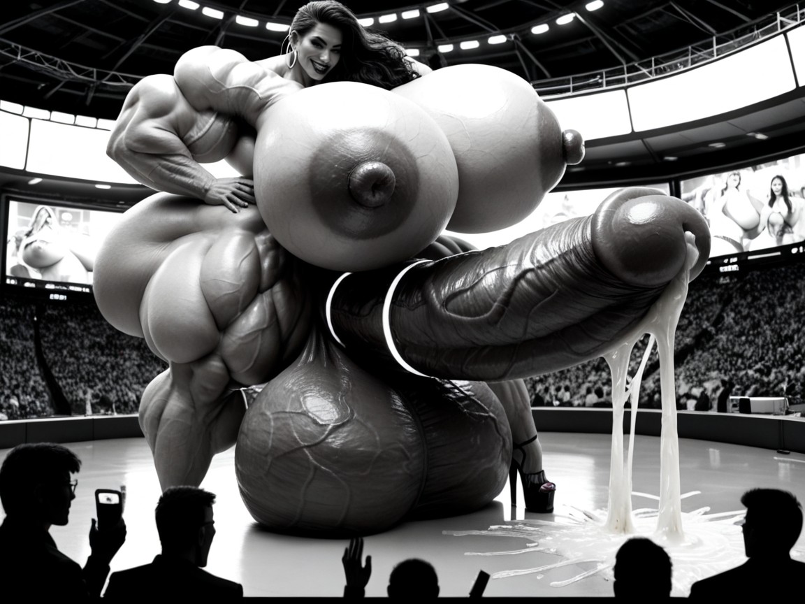 Giantess Towering Above People, Hyper Hyper Futanari Balls, Extremely Tall Shemale AI Porn