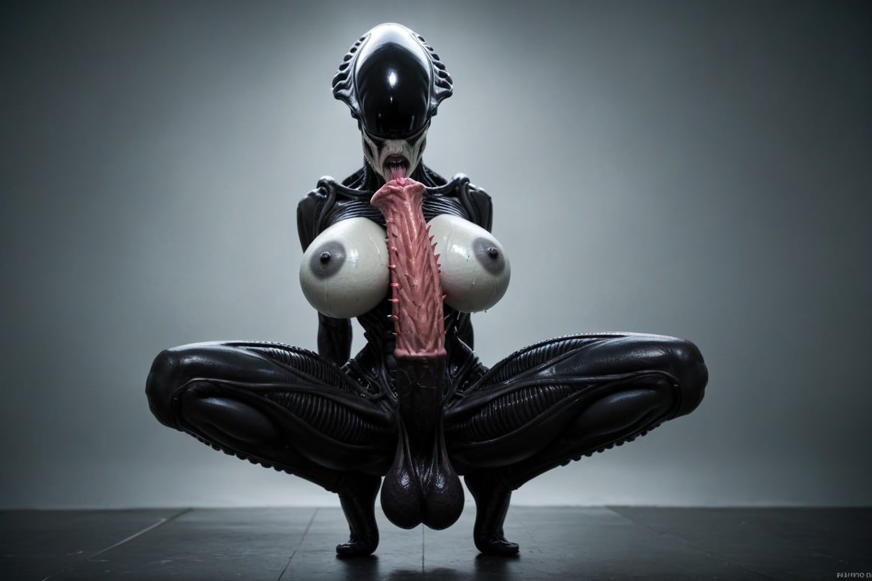 Impossible Waist, Solo, Squatting Shemale AI Porn