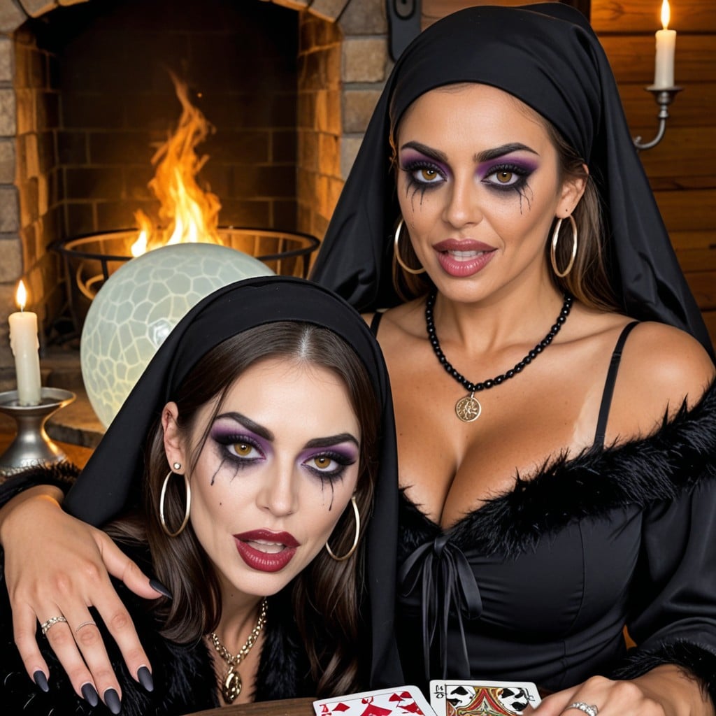 Wonky Eyes, Thick Heavy Eyeshadow, Black Sharp Manicure Shemale AI Porn