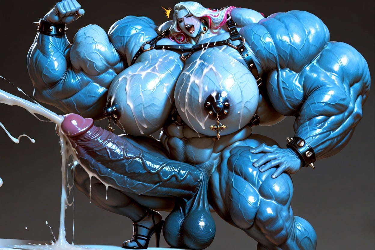 Gigantic Arms, Futa Only, Gigantic Muscular Shoulders Shemale AI Porn