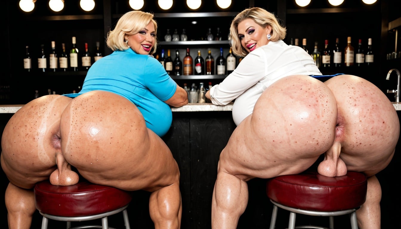 Thick Muscular Abs, Very Short Hair, Extremely Large Ass Shemale AI Porn