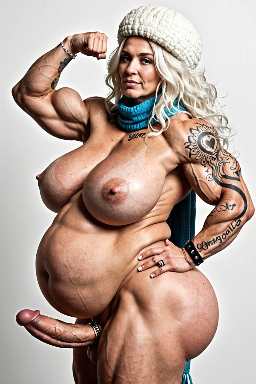 Topless, Oversized Muscles, Excessive Tattoos Shemale AI Porn