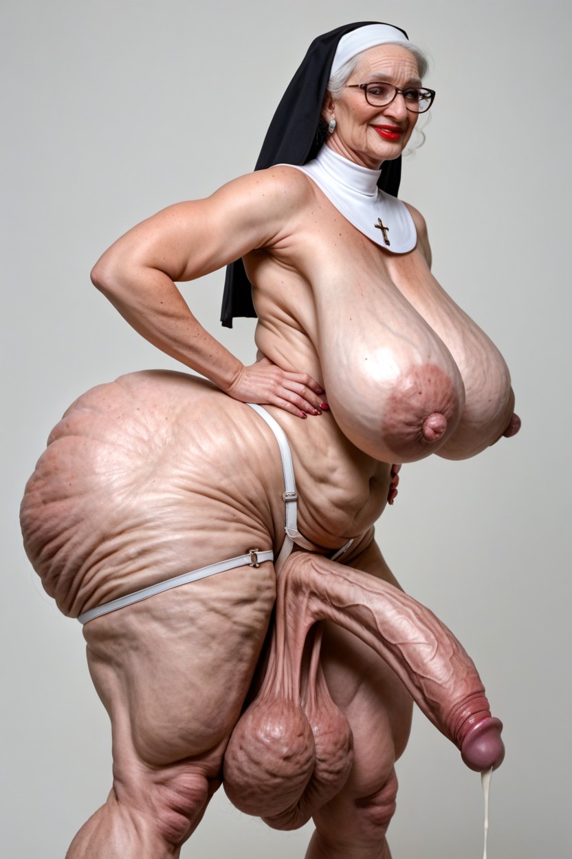 Wide Hips, Hyper Curvy, Cellulite Breasts Shemale AI Porn