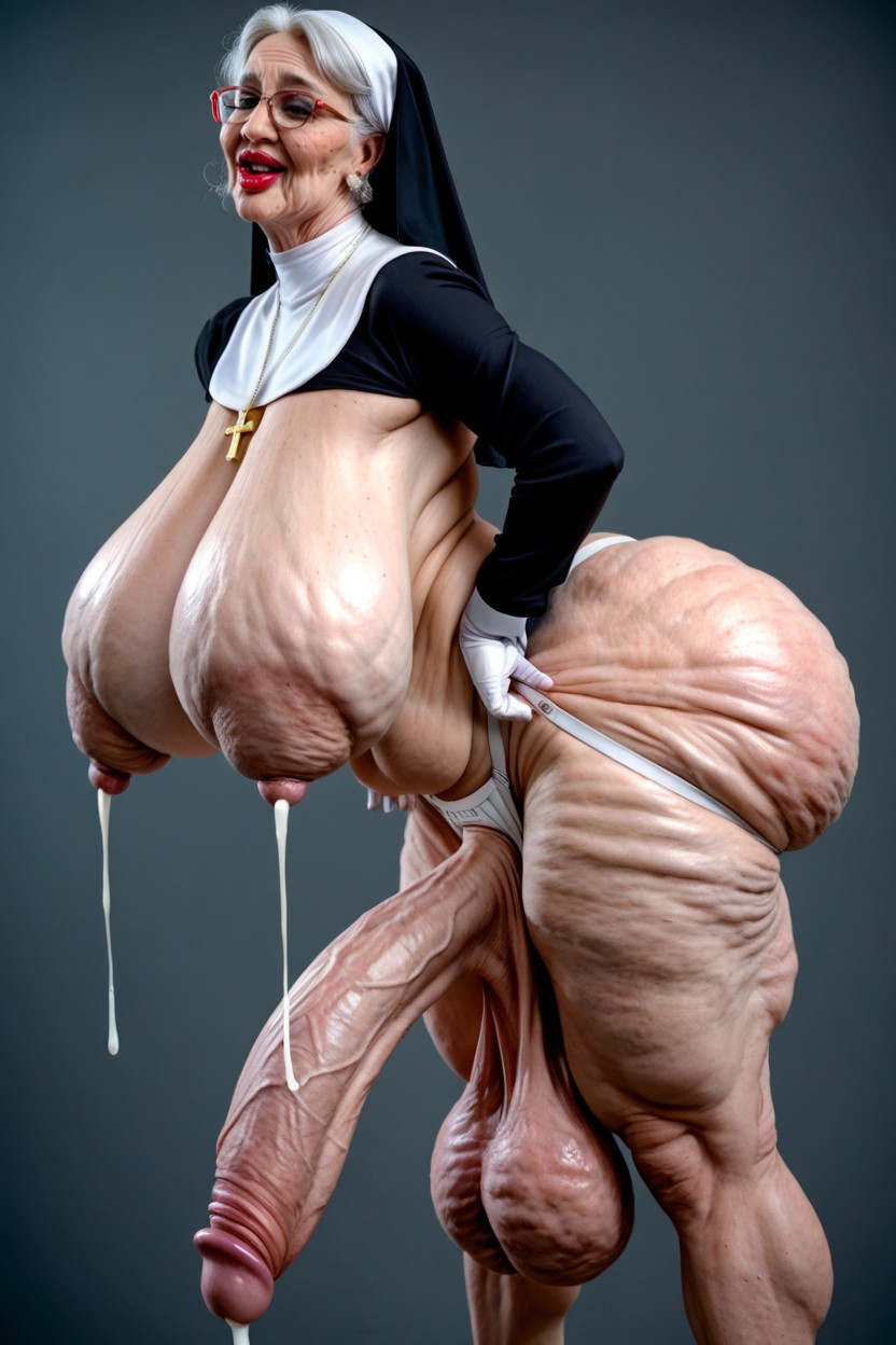 Cellulite On Breasts, Extremely Large Ass, Front View Shemale AI Porn