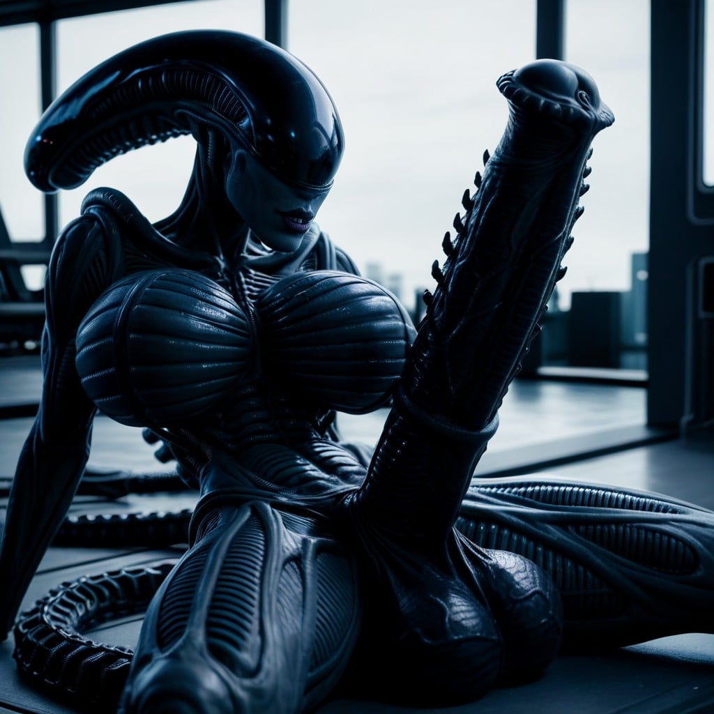 Bright Setting, Bulging Veins, Pale Skin Shemale AI Porn