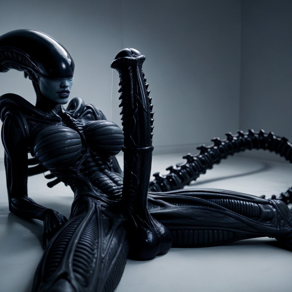 Tight Belly, Xenomorph Alien Queen, Very Detailed Face Shemale AI Porn