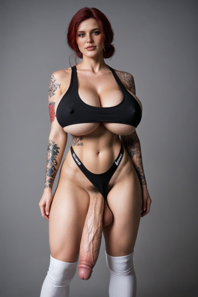 Model, Medium, Natural Breasts Shemale AI Porn