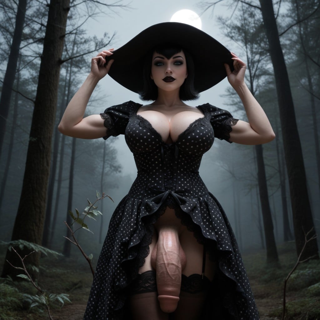 Hourglass Waist, Vampire Castle In The Background, Washboard Abs Shemale AI Porn