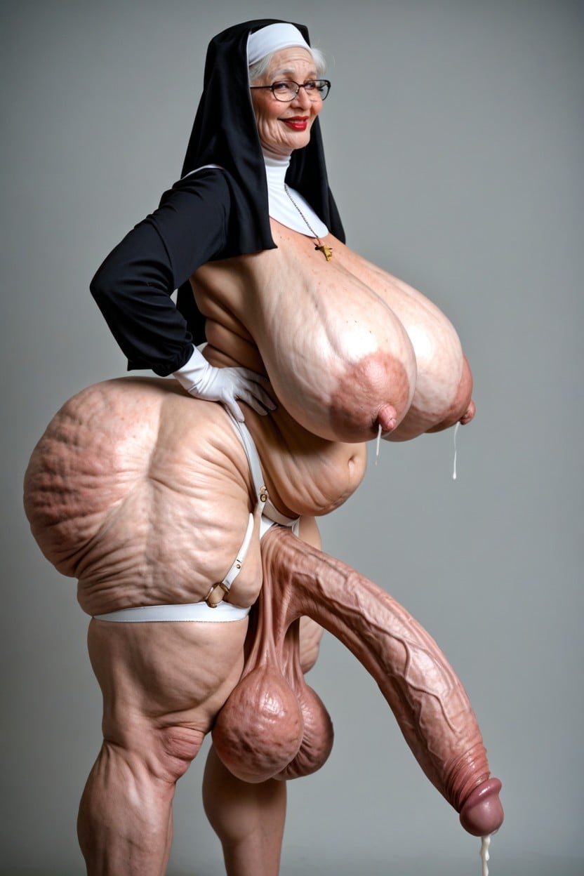 60+, Flabby Wrinkly Arms, Cellulite Shemale AI Porn