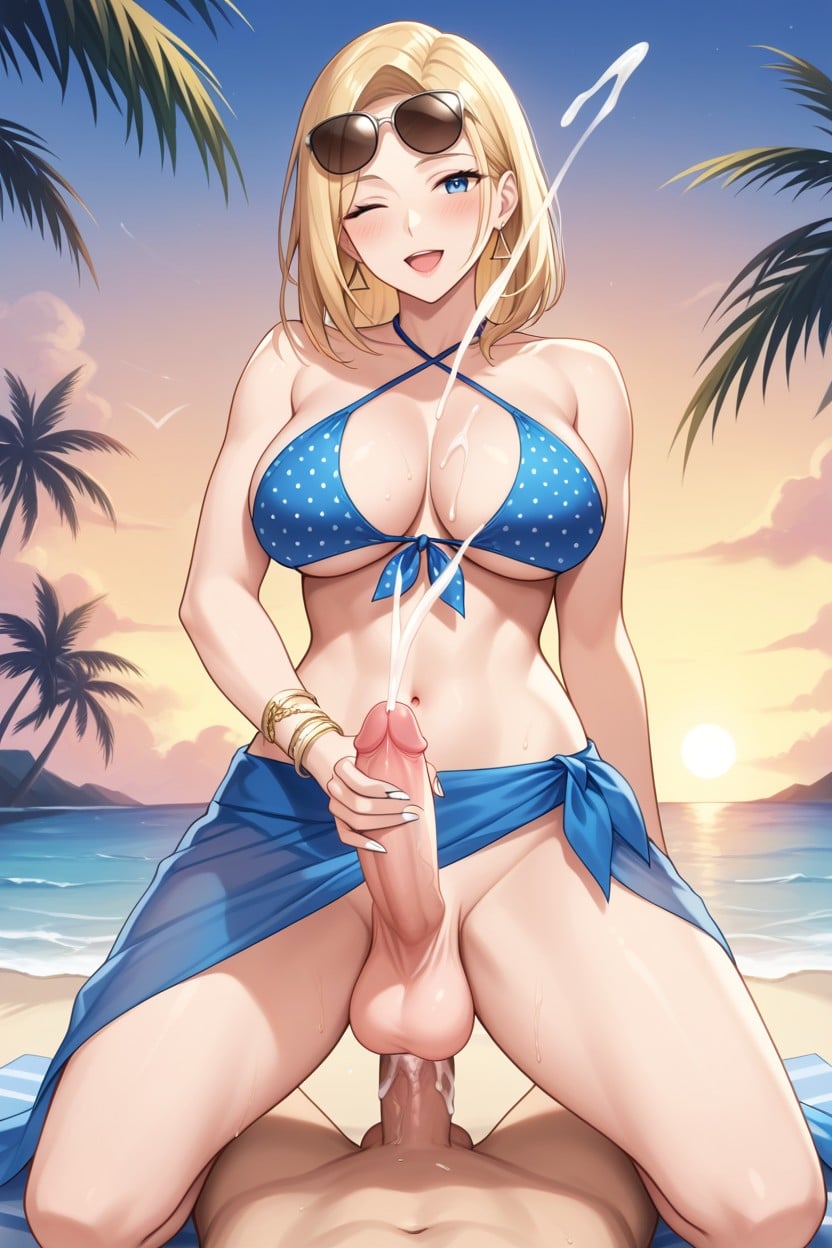 Beach, Pleasure, Masturbation Shemale AI Porn