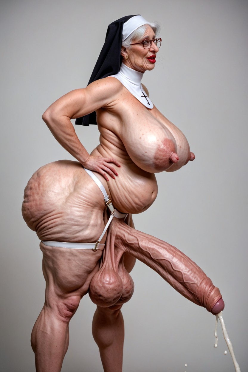Fat Back, Cellulite Legs, Shriveled Balls Shemale AI Porn
