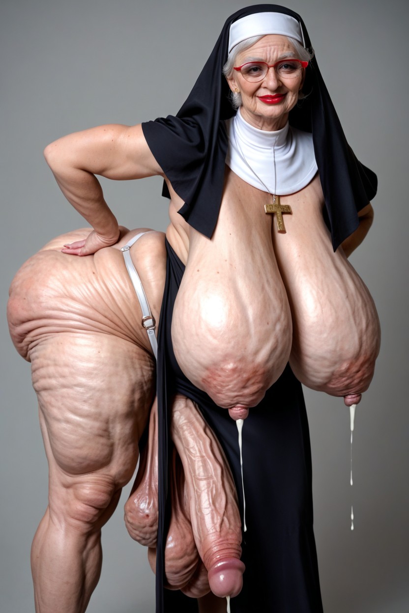 Front View, Veiny Forearms, Extremely Large Ass Shemale AI Porn