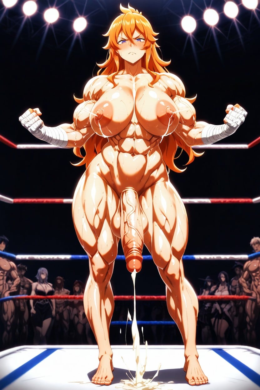Eye Level View Full Body Shot, Naked, Eight Pack Abs Shemale AI Porn