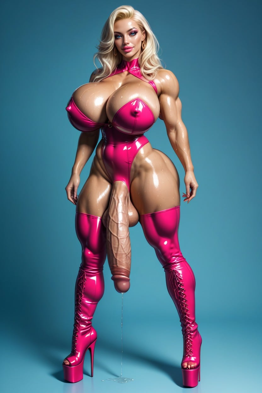 Muscular Arms, Muscular Biceps, Highly Detailed Face Orgasm Shemale AI Porn