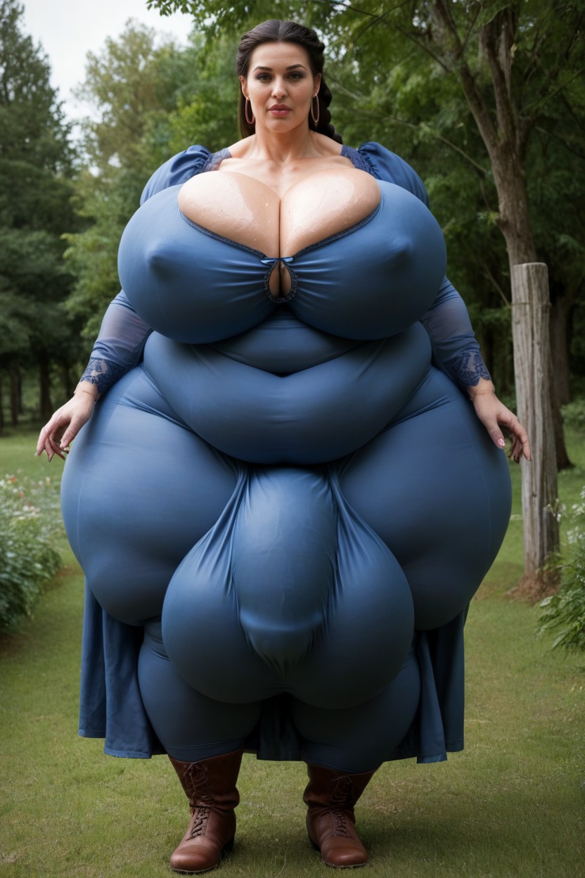 60+, Ssbbw, Dark Purple Medieval Sleeve Dress Shemale AI Porn