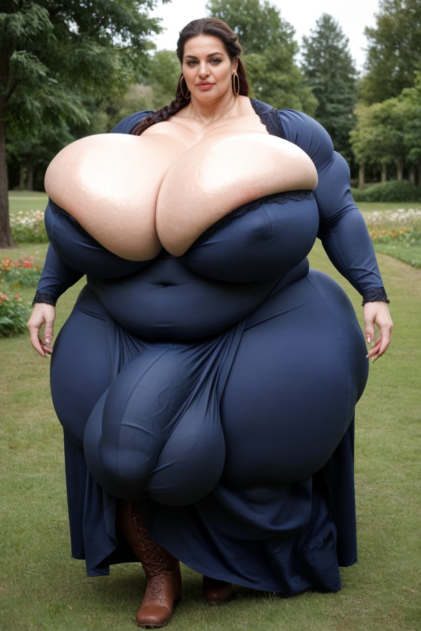 Hyper Nipples Bulge, Belly Exposed, Bodysuit Shemale AI Porn