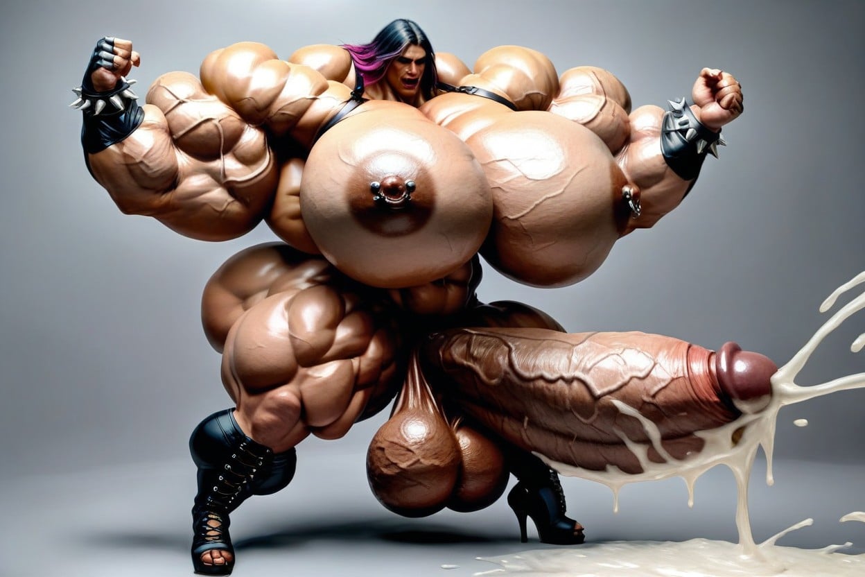 Extremely Muscular, Gigantic, Hyper Gigantic Penis Shemale AI Porn