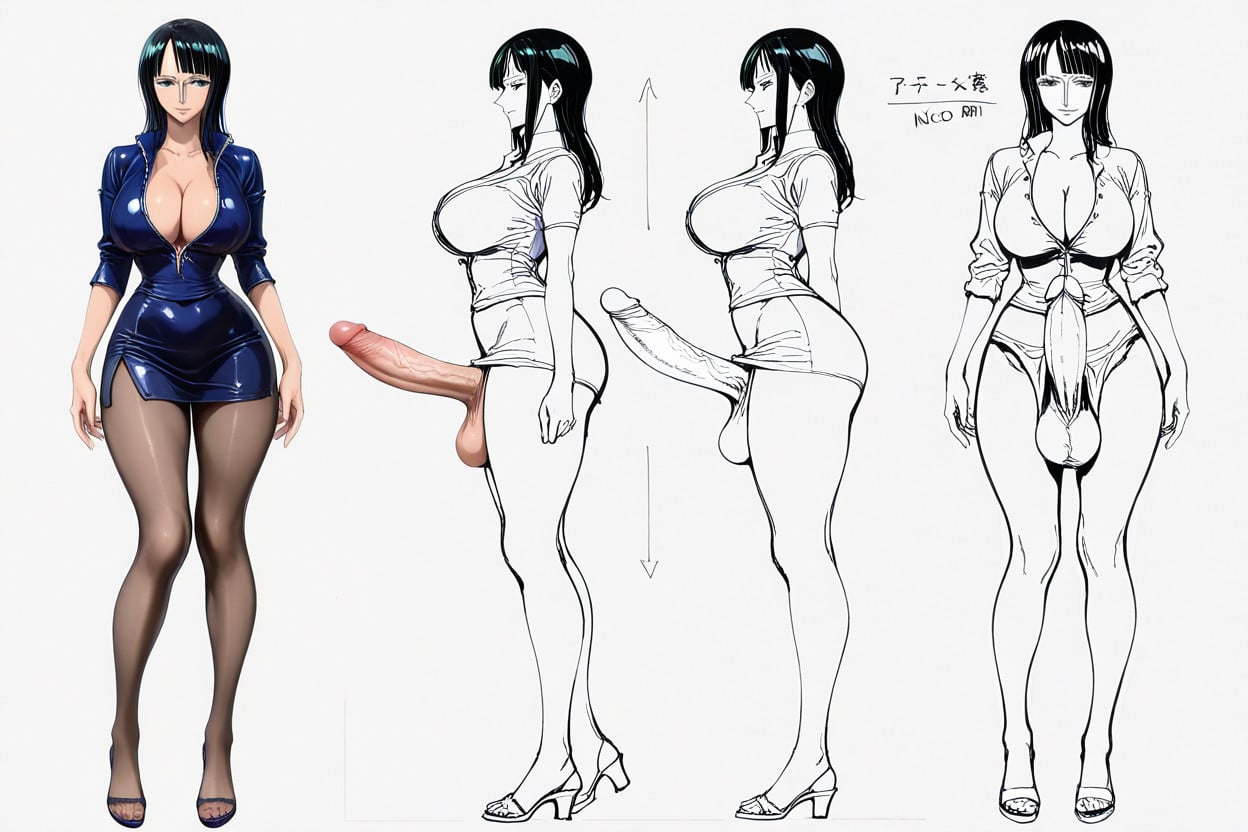 Front View, Facial Expressions Chart, Side View Shemale AI Porn