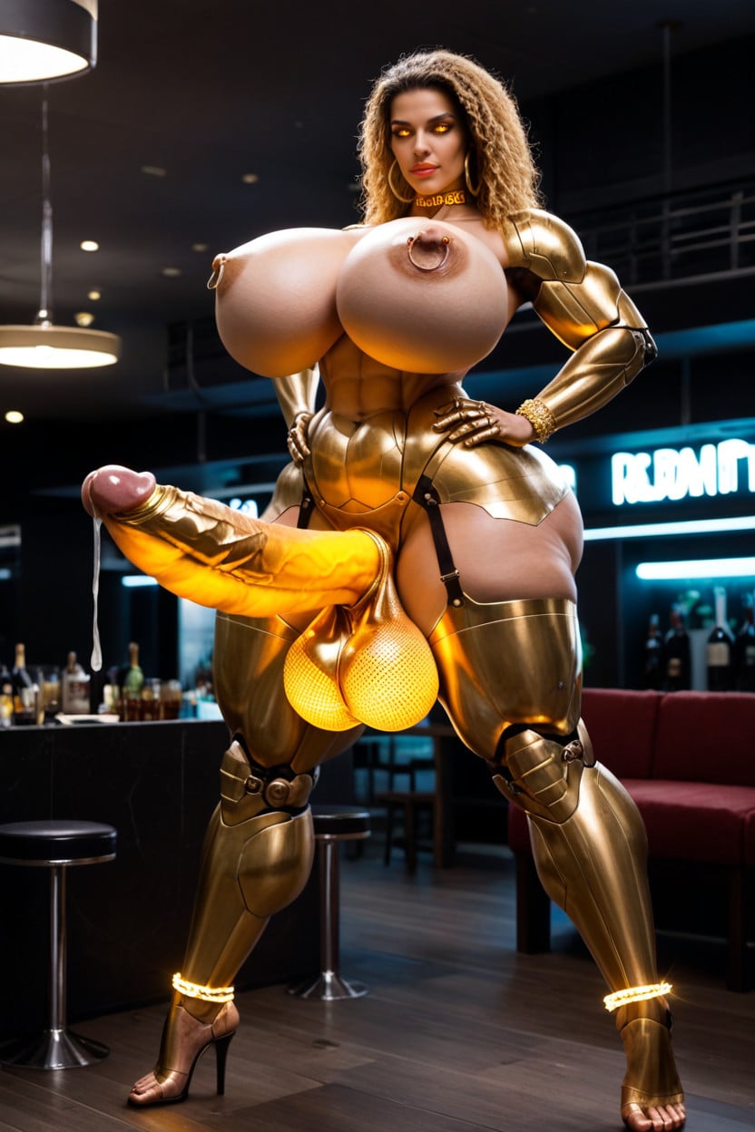 Thick Thighs, High Detail, Robotized Woman Shemale AI Porn