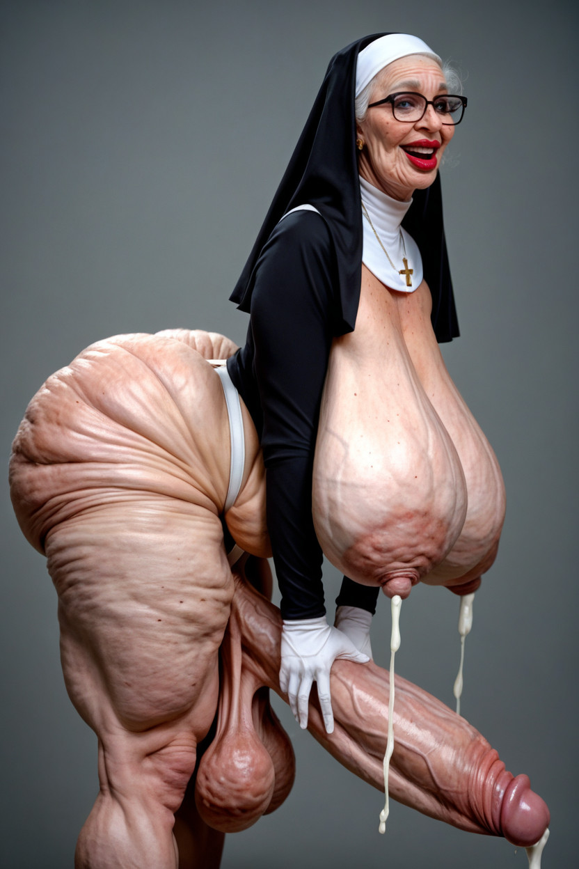 Flabby Wrinkly Arms, Fat Back, Saggy Breasts Shemale AI Porn