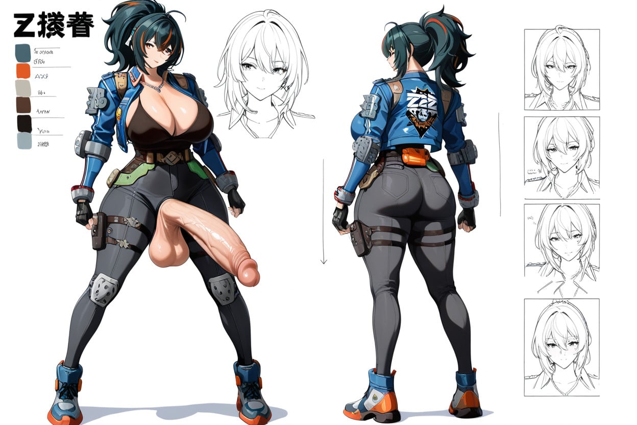 Large Breast, Turnaround View, Gigantic Shemale AI Porn