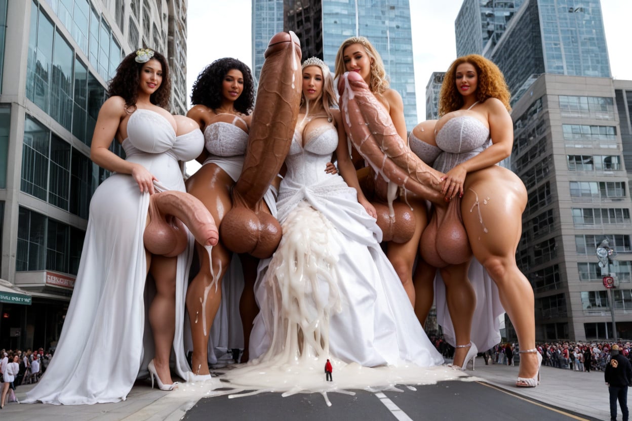 Looking Shoked, Large Cock, Cum In Hair Shemale AI Porn