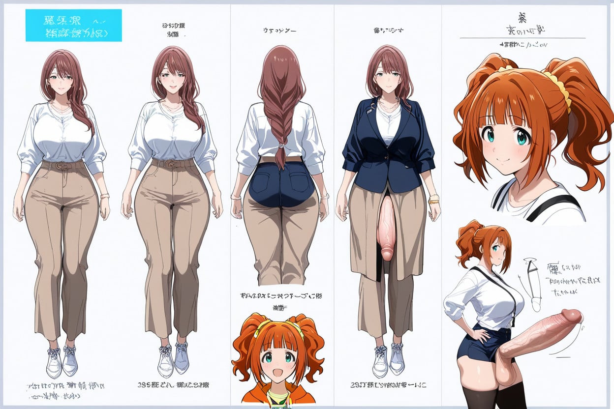 High Information Density Layout, Standing, Gigantic Shemale AI Porn