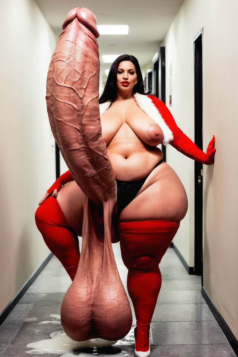 Leaking Cum, 50+, Impossibly Long Hyper Penis Shemale AI Porn