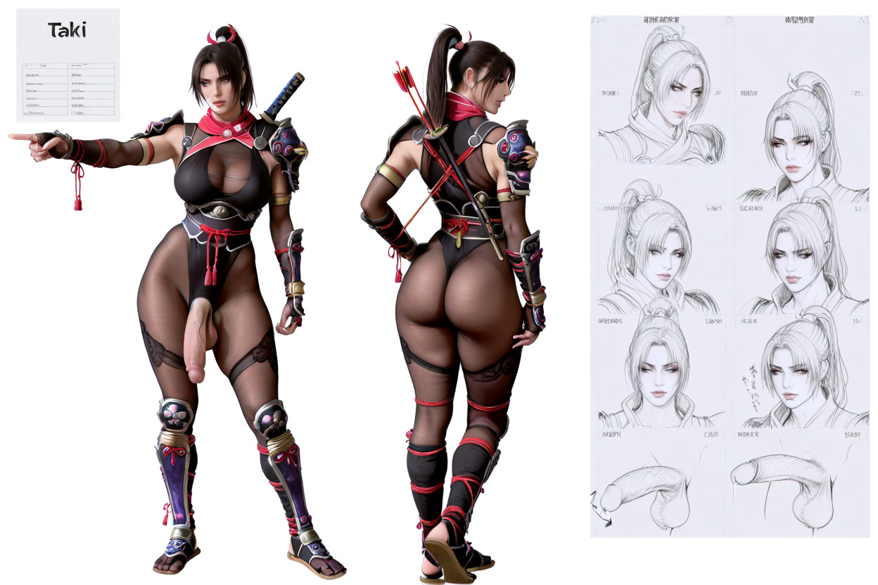 Large Ass, Flaccid, Taki From Soul Calibur Shemale AI Porn