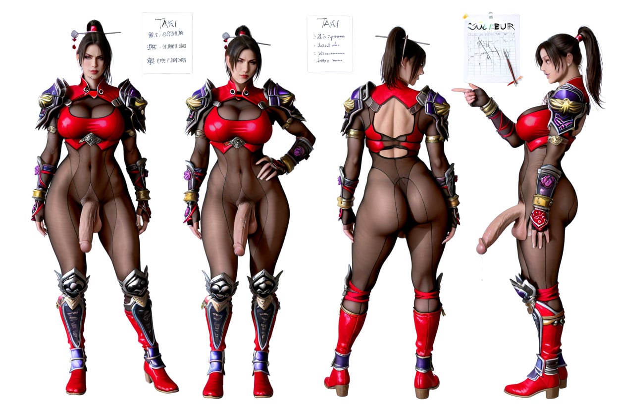 Rough Sketch Style, Gigantic Penis, Large Breast Shemale AI Porn