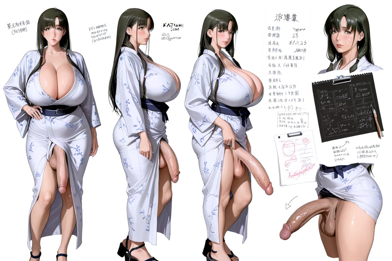 Mamimi Art Style, Large Ass, Notes Shemale AI Porn