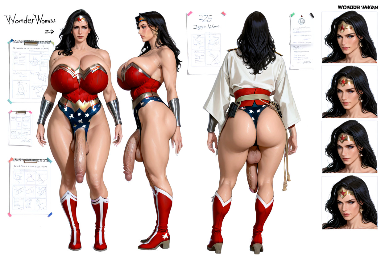 18+, Huge Balls, High Information Density Layout Shemale AI Porn