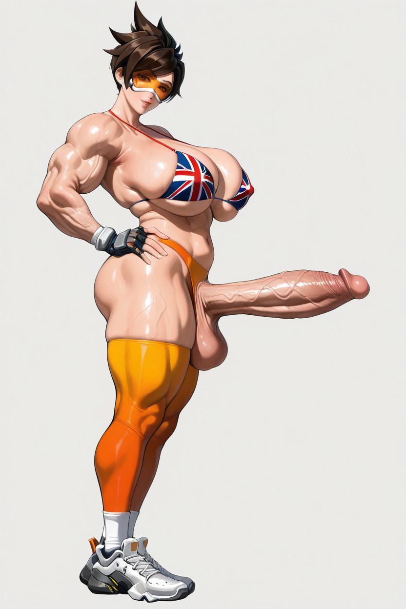 Huge Muscles, Model, Erection Shemale AI Porn