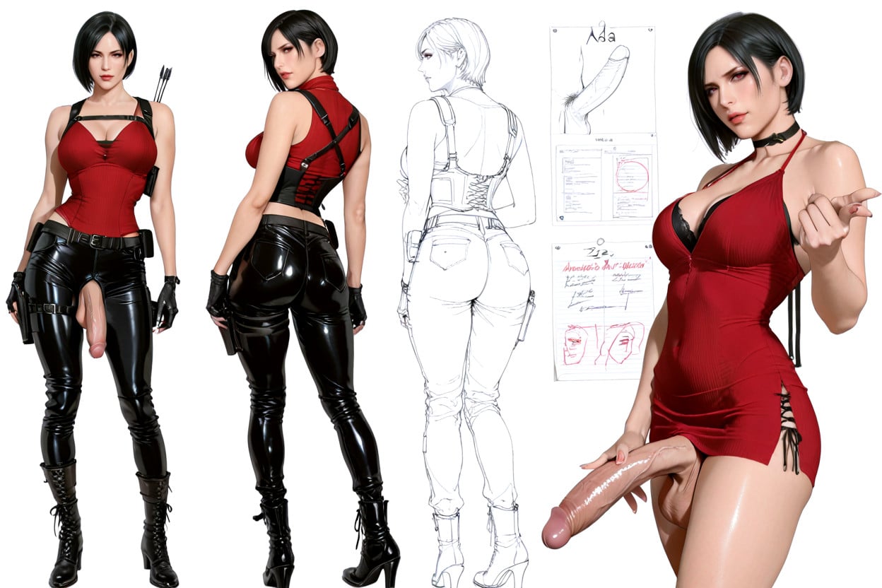 Notes, White Background, Fully Clothed Shemale AI Porn
