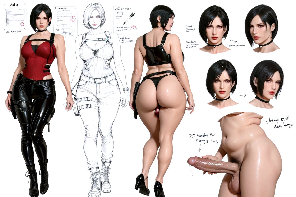 Thick, Accessories Details Clean Line Art, Solo Shemale AI Porn
