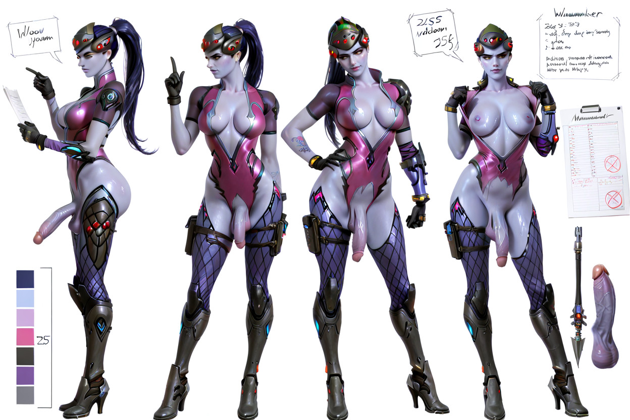 Side View, Anime Character Design Sheet, Small Ass Shemale AI Porn