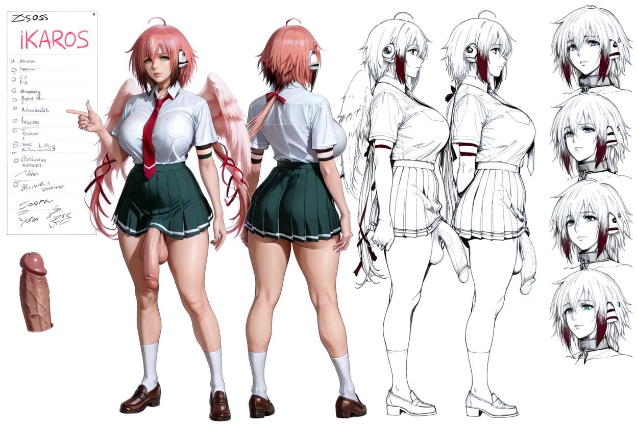 Multiple Angles, Fully Clothed, Mamimi Art Style Shemale AI Porn