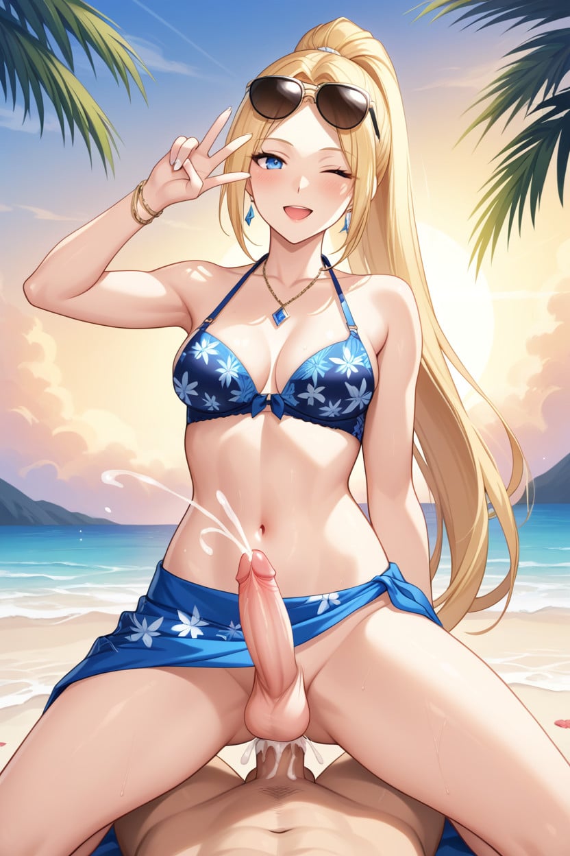 Wink, Sarong, Sunset Shemale AI Porn