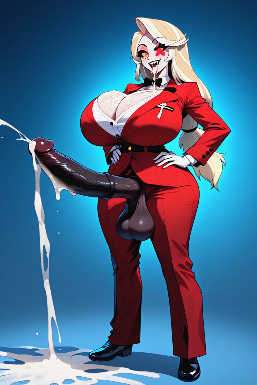 Full Body, Gigantic Sagging Balls, Charlie Morningstar Shemale AI Porn