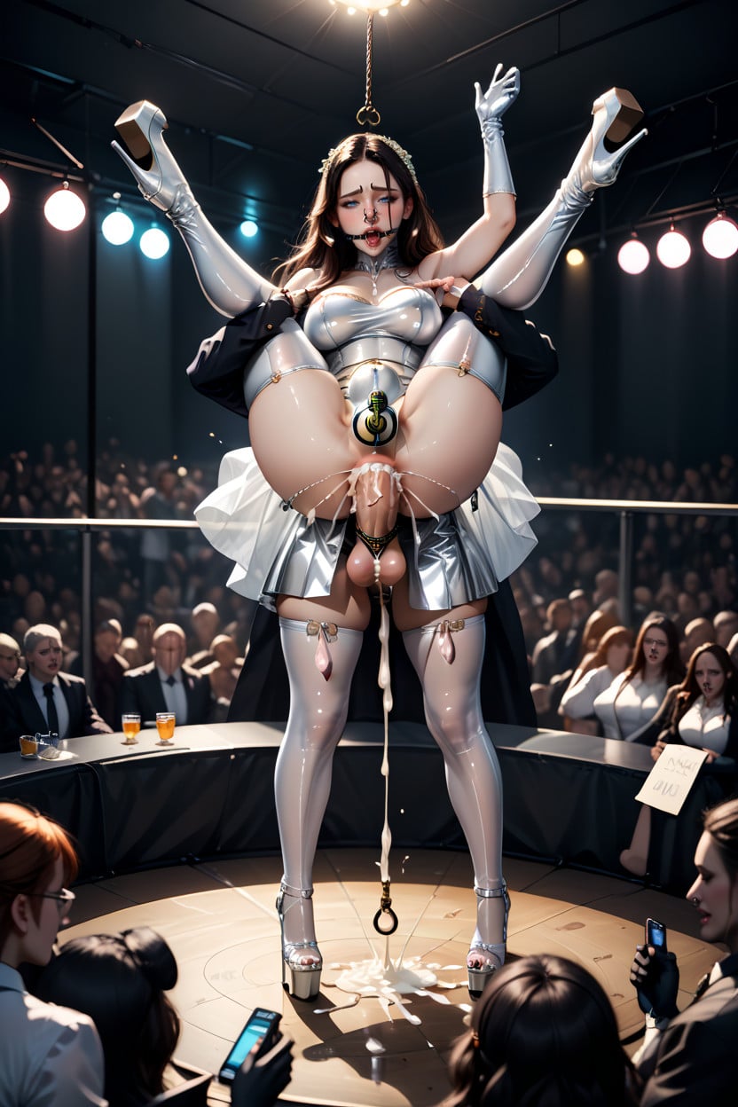 Drooling, Platform High Heels, Cumming Shemale AI Porn