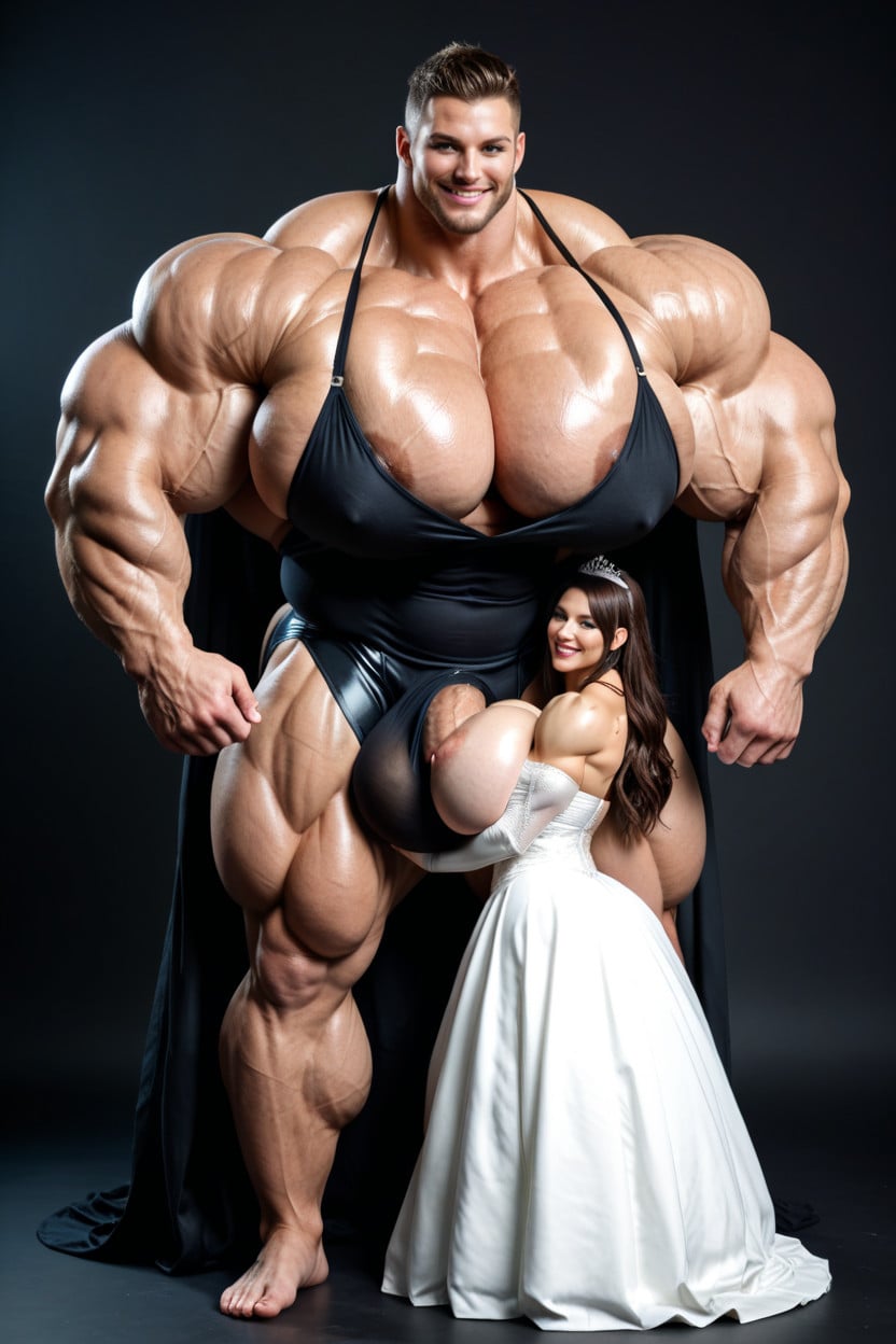 Extremely Muscular, Hyper Huge Muscles, Gigantic Pectoralis Major Shemale AI Porn