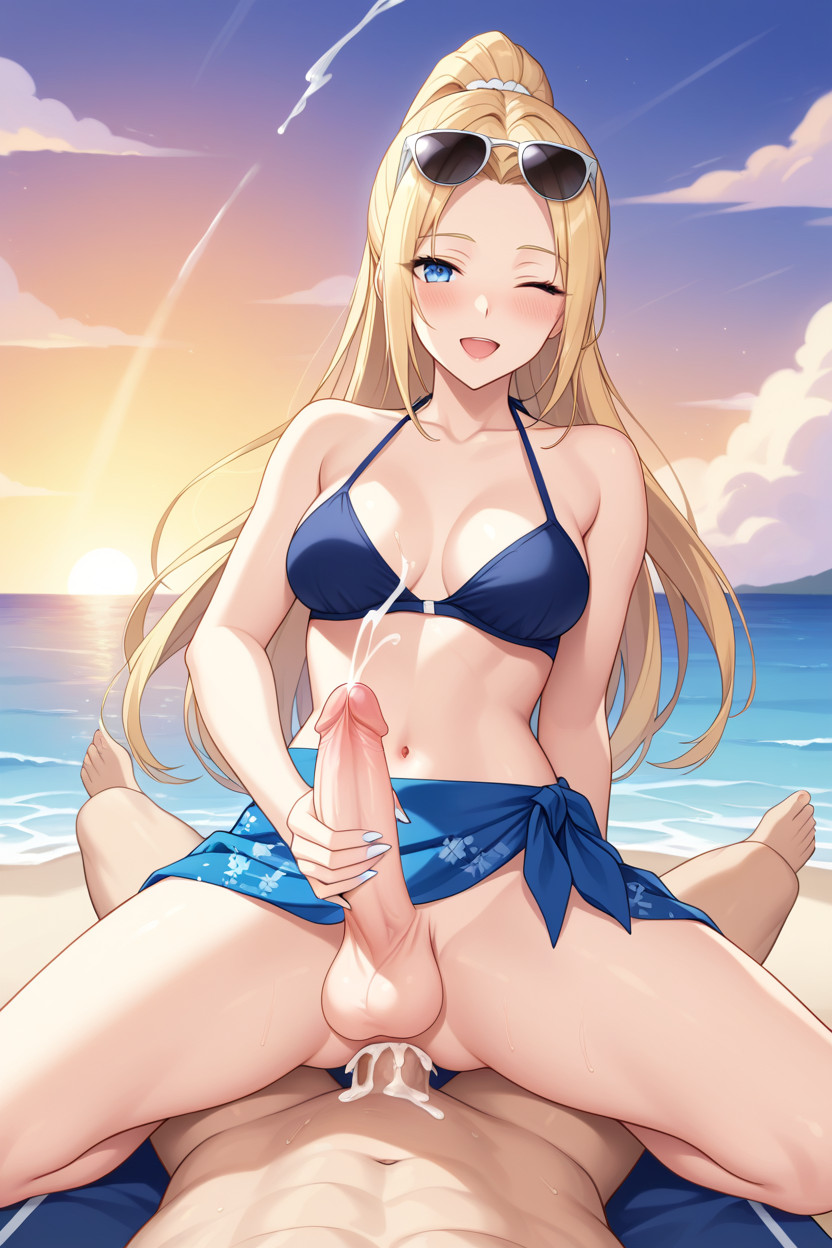 Sunset, Handjobs, Skinny Shemale AI Porn