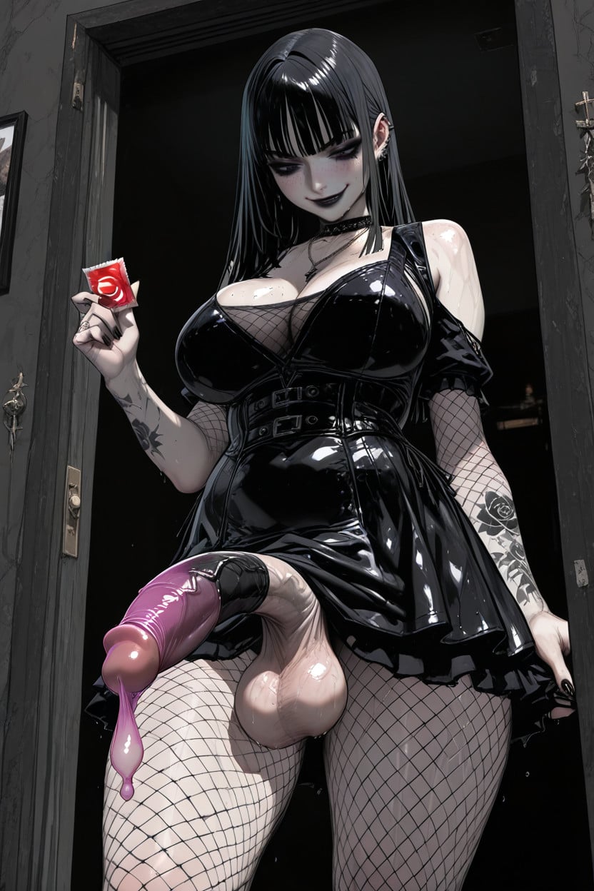 Smug, Gigantic Colossal Soft Cock, Breasts Look Saggy For Her Frame Shemale AI Porn