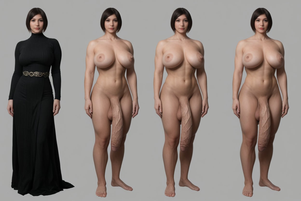 Photoreal, Giant Hangers, White Background Shemale AI Porn