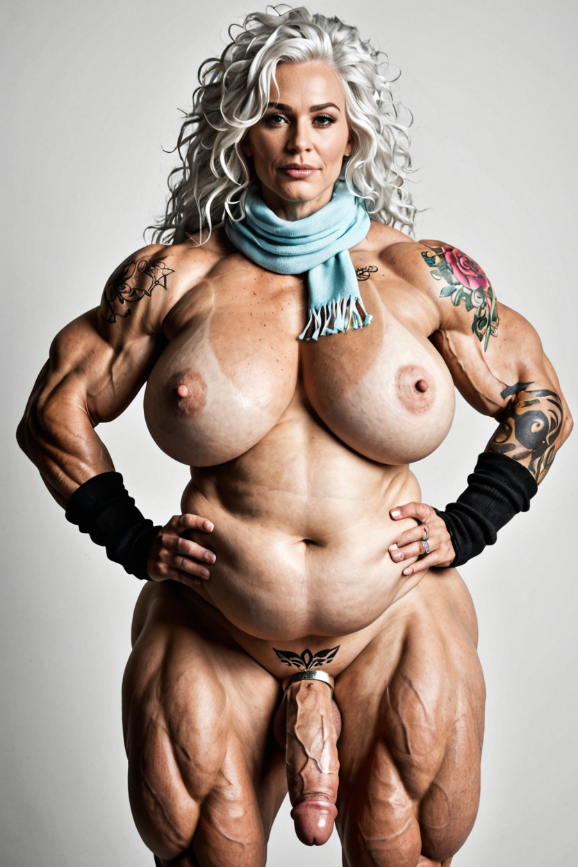 Bottom Naked, Tattoos, Hyper Muscular Shemale AI Porn