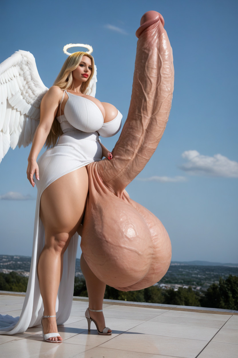Massive Breast, Impossibly Long Hyper Penis, Hyper Flaccid Penis Shemale AI Porn