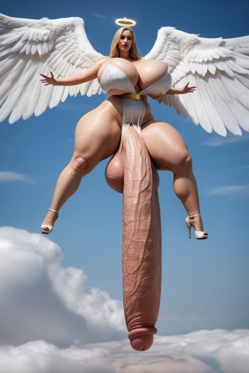 Flying In The Sky, Angel, Harem Shemale AI Porn