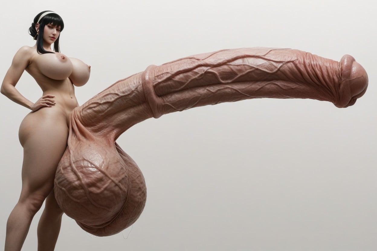 Large Ass, Standing, Hyper Veiny Balls Shemale AI Porn