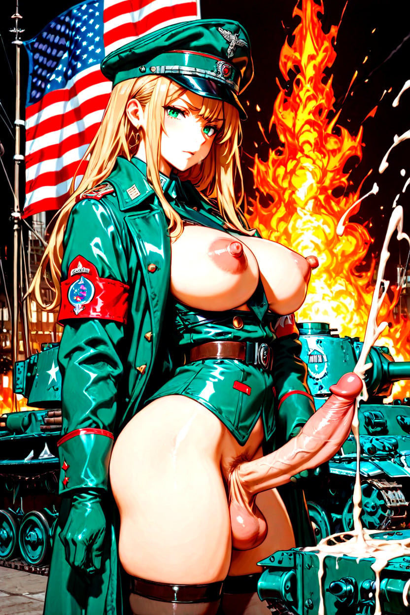 Open Coat, Group Of Futanari Shemales Masturbating On Each Other, Army Green Gloves Gloves Shemale AI Porn