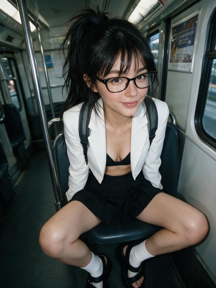 Side View, Exposed Penis, Doe Eyes Shemale AI Porn